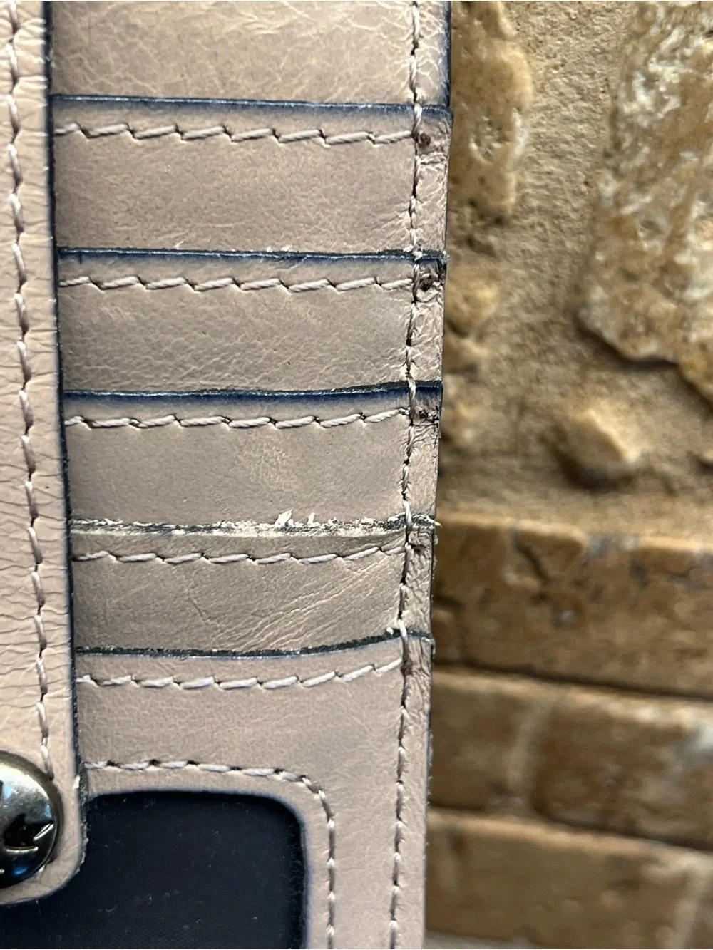 Patricia Nash Leather Alanna Card Wallet Wristlet in Stone